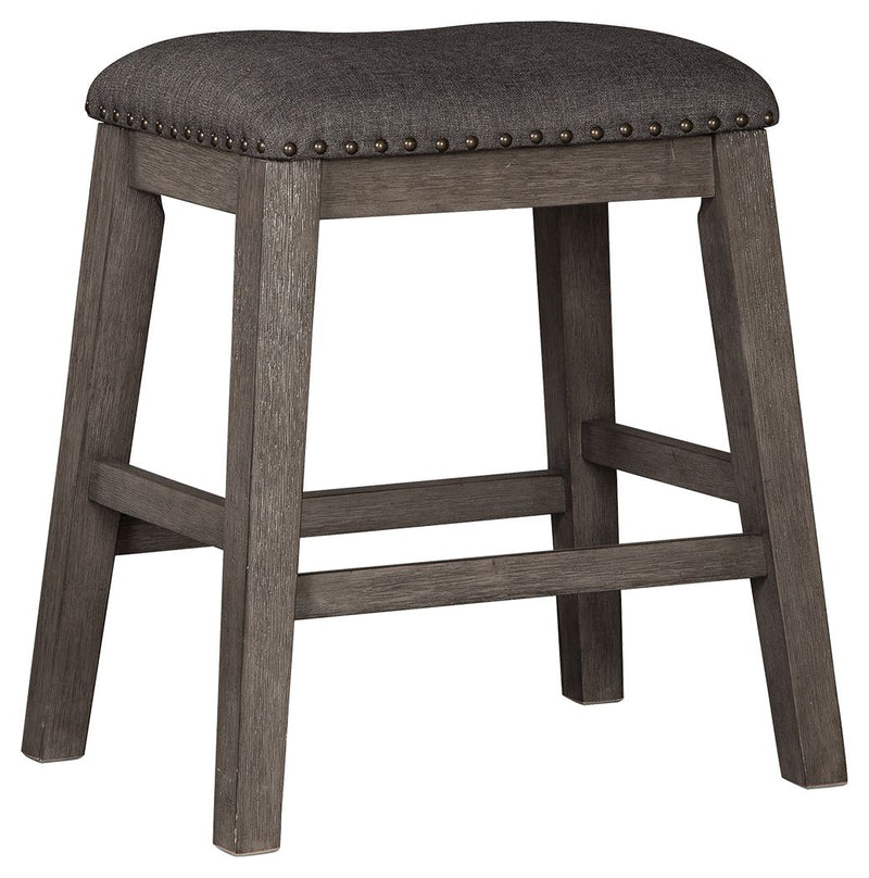 Caitbrook - Upholstered Stool (Set of 2) - Gray - R&R Furniture Gallery (Fountain Valley, CA)