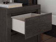 Fraluna - Two Drawer Night Stand - Charcoal - R&R Furniture Gallery (Fountain Valley, CA)