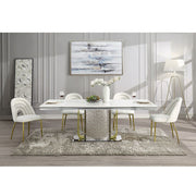 Fadri - Side Chair (Set of 2) - Teddy Sherpa & Mirrored Gold - R&R Furniture Gallery (Fountain Valley, CA)