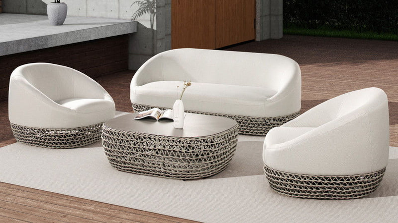 Willow - Oval Woven Patio Coffee Table, Wicker Frame - R&R Furniture Gallery (Fountain Valley, CA)