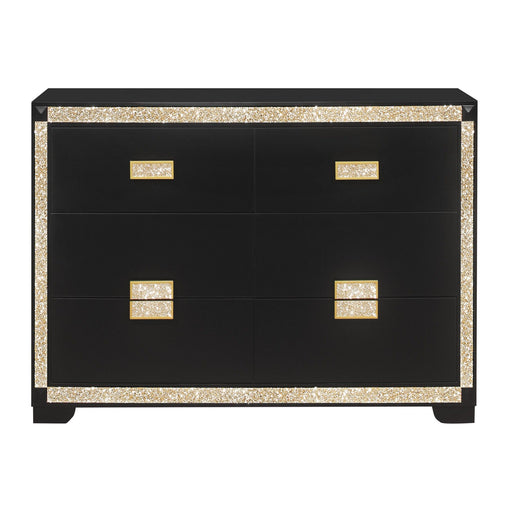 Lively - Dresser With Glitter Detail And Thick Bar Handle Hardware - Black - R&R Furniture Gallery (Fountain Valley, CA)