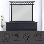 Varian II - Mirror - Mirrored, Black & Sliver - R&R Furniture Gallery (Fountain Valley, CA)