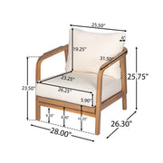 Outdoor Lounge Chair With Woven Backrest, Solid Wood Frame, Comfortable Cushions - R&R Furniture Gallery (Fountain Valley, CA)