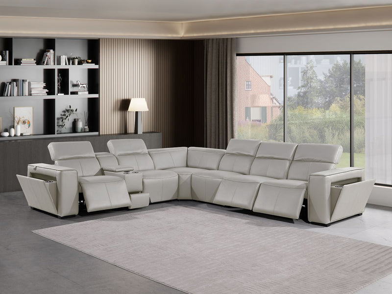 1224 - 7-Piece L-Shaped Sectional Sofa In With 3 Power Recliners & Power Headrests