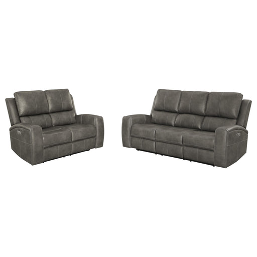 Brickston Triple Power Reclining Sofa Set - R&R Furniture Gallery (Fountain Valley, CA)