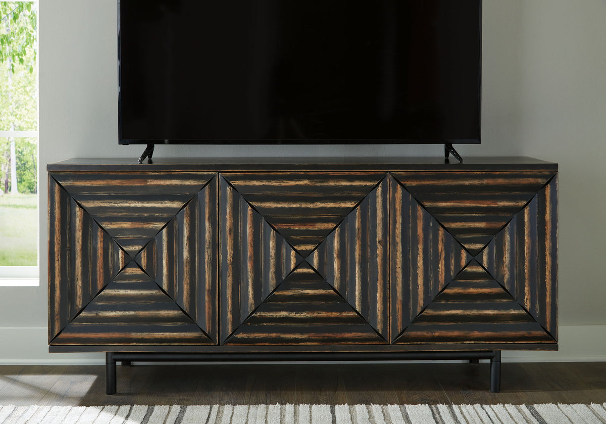 Fair Ridge - Accent Cabinet - Distressed Black - R&R Furniture Gallery (Fountain Valley, CA)