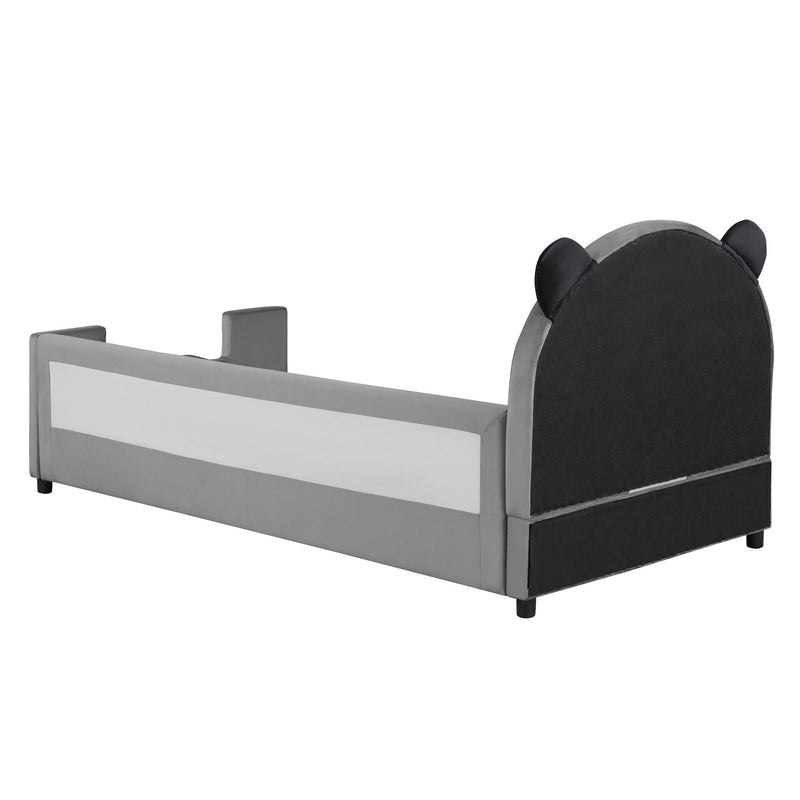 Upholstered Daybed With Bear Shaped Headboard, Hydraulic System And Breathable Fence - R&R Furniture Gallery (Fountain Valley, CA)