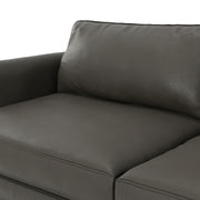 Livingston upholstered stationary sofa by Simpli-Home with plush cushions and neutral fabric in a modern living room setting.