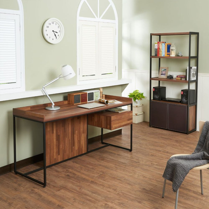 Sara - Bookshelf - Walnut & Sandy Black - R&R Furniture Gallery (Fountain Valley, CA)