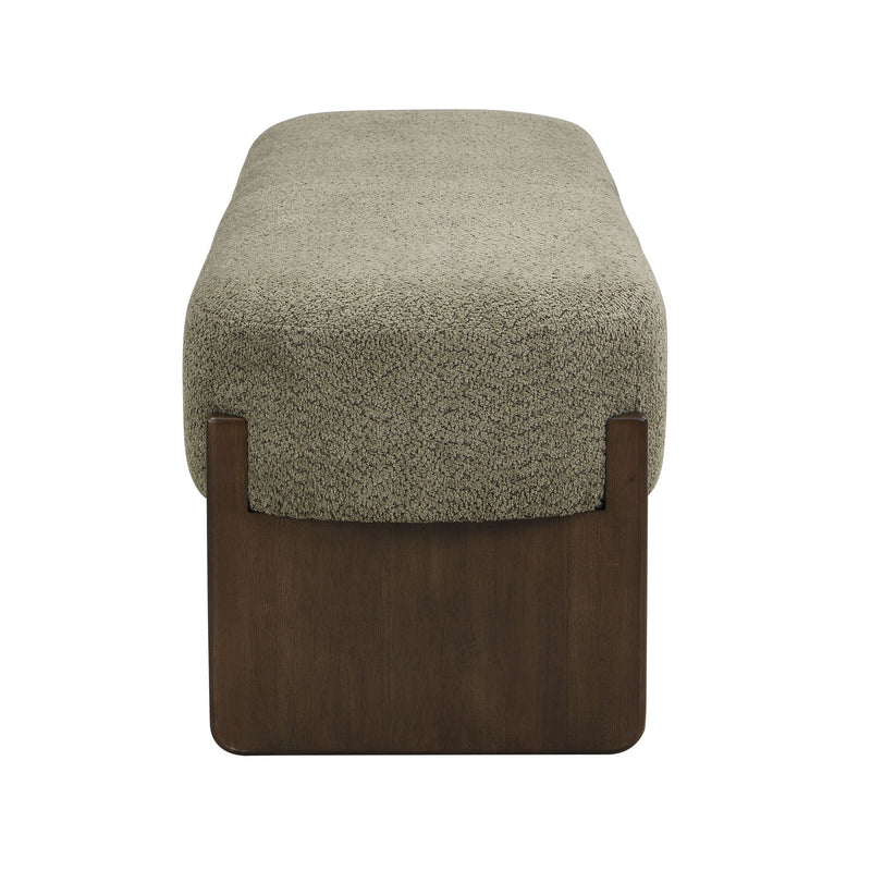 Noble House Loop Yarn Ottoman bench with textured woven fabric, serving as stylish seating or a footrest in living spaces.