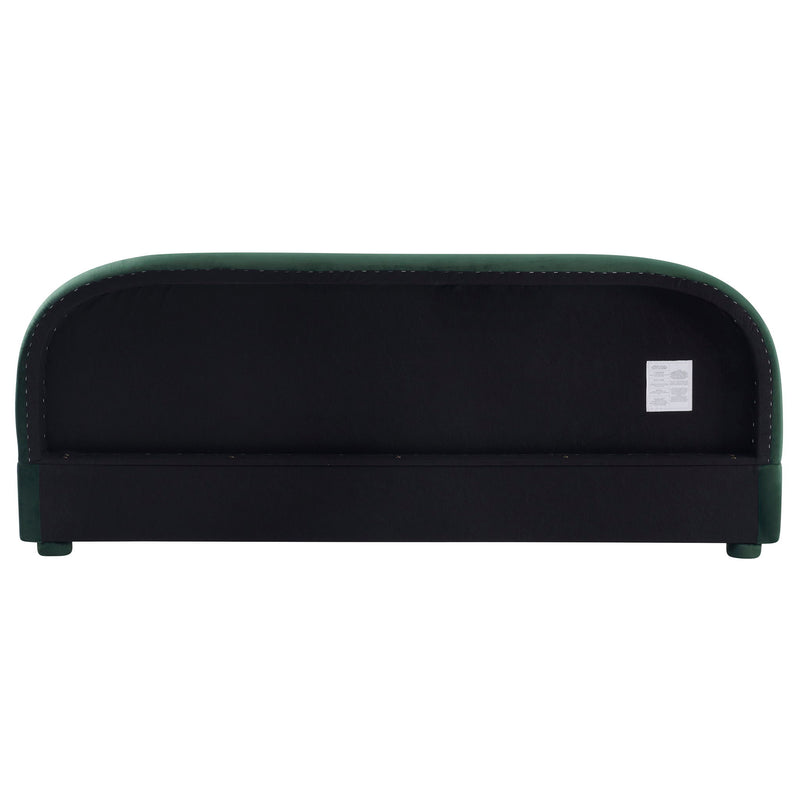 Upholstered Simple Modern Bedroom Bed With Curved Headboard - R&R Furniture Gallery (Fountain Valley, CA)