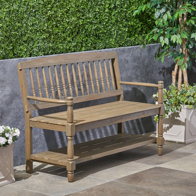 Imperial - Bench With Built In Shelf - R&R Furniture Gallery (Fountain Valley, CA)