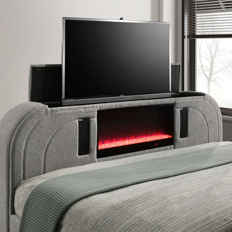 Shelyn - Bed With Led, TV Stand, Fireplace & Bluetooth - R&R Furniture Gallery (Fountain Valley, CA)