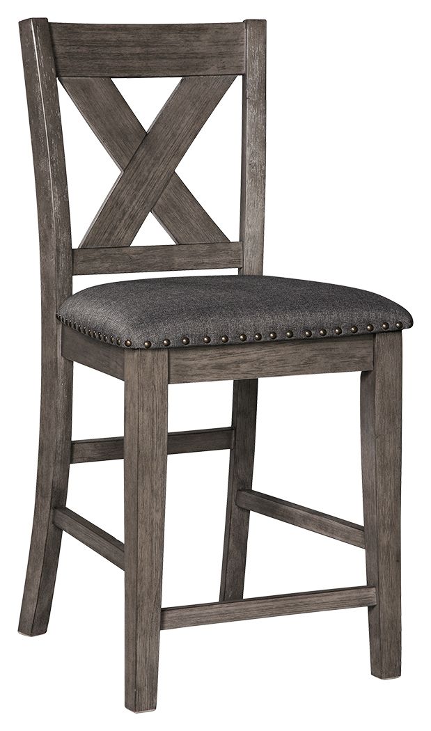 Caitbrook - Upholstered Barstool (Set of 2) - Gray - R&R Furniture Gallery (Fountain Valley, CA)