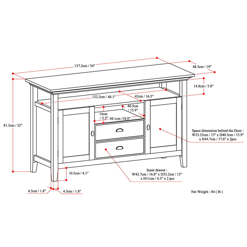 Redmond - Tall TV Media Stand - Rustic Natural Aged Brown - R&R Furniture Gallery (Fountain Valley, CA)