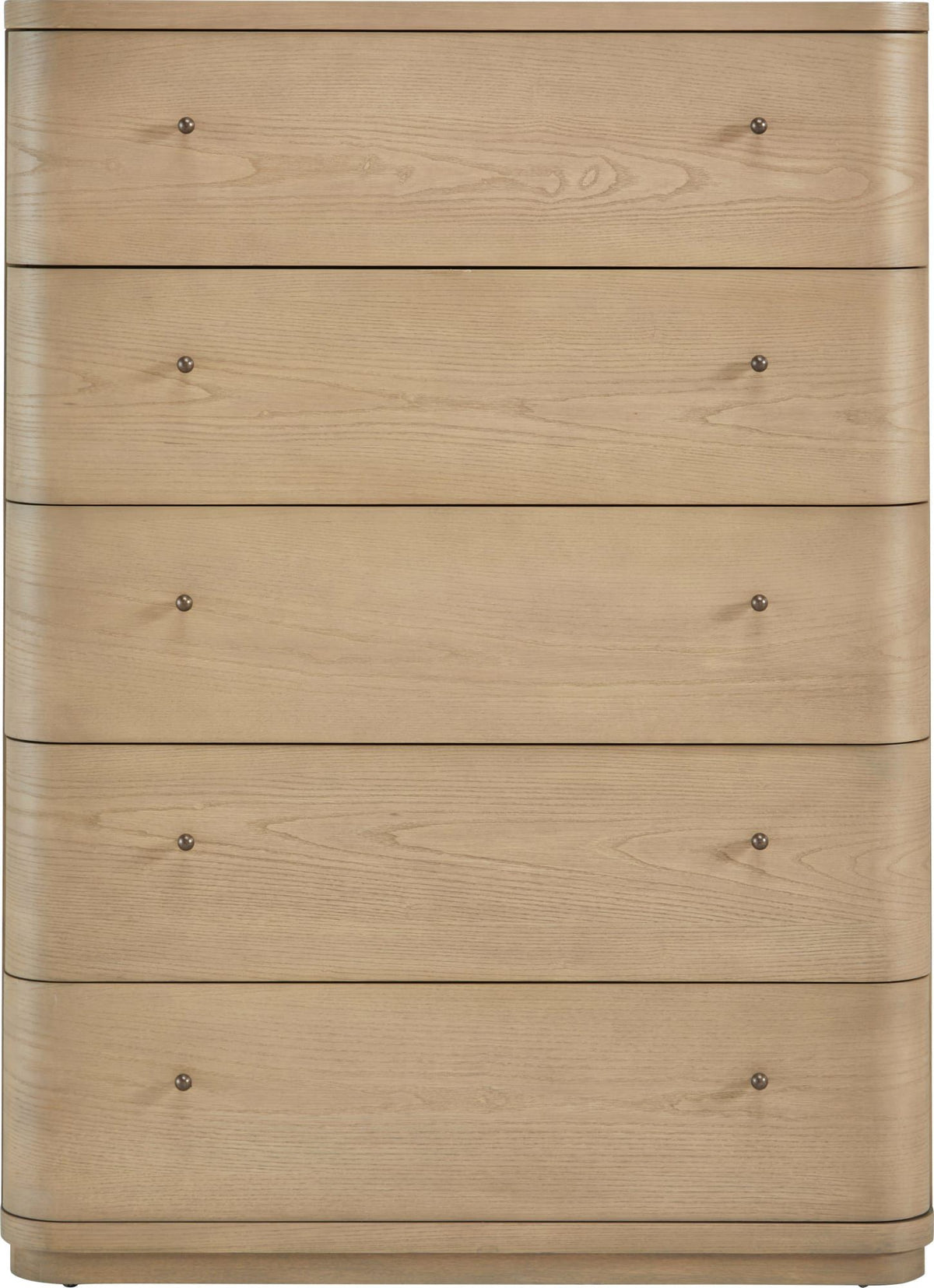 Penny Five Drawer White Ash Chest in Buff Cream