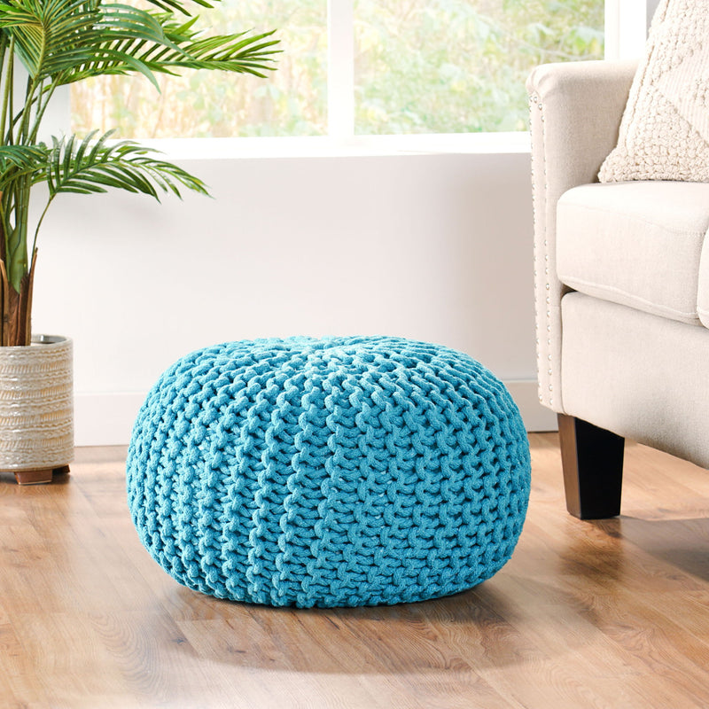 Moro - Knitted Round Pouf With Pumpkin Shape - R&R Furniture Gallery (Fountain Valley, CA)