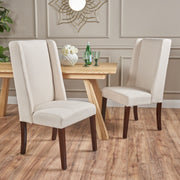 Modern Wingback Dining Chair (Set of 2) With Upholstered - Ivory - R&R Furniture Gallery (Fountain Valley, CA)