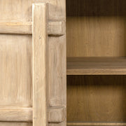 Jennifer Taylor Home Rowan 4-door sideboard cabinet in natural wood finish with sleek design and spacious storage.