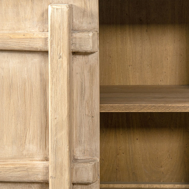 Jennifer Taylor Home Rowan 4-door sideboard cabinet in natural wood finish with sleek design and spacious storage.