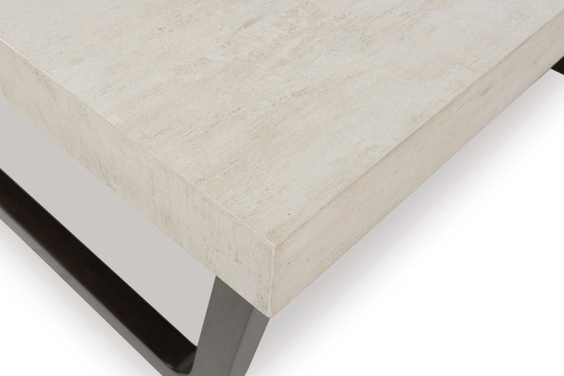 Set of two Westenfort occasional tables by Signature Design in espresso and gray finish, featuring modern, versatile table designs.