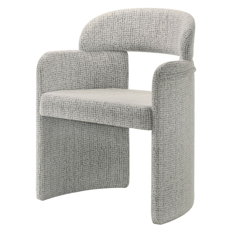 Pair of ACME Kyree arm chairs with chenille upholstery and walnut wood legs, showcasing a modern, comfortable seating design.