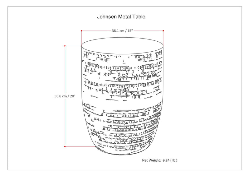Johnsen - Handcrafted Large Metal Accent Table - R&R Furniture Gallery (Fountain Valley, CA)