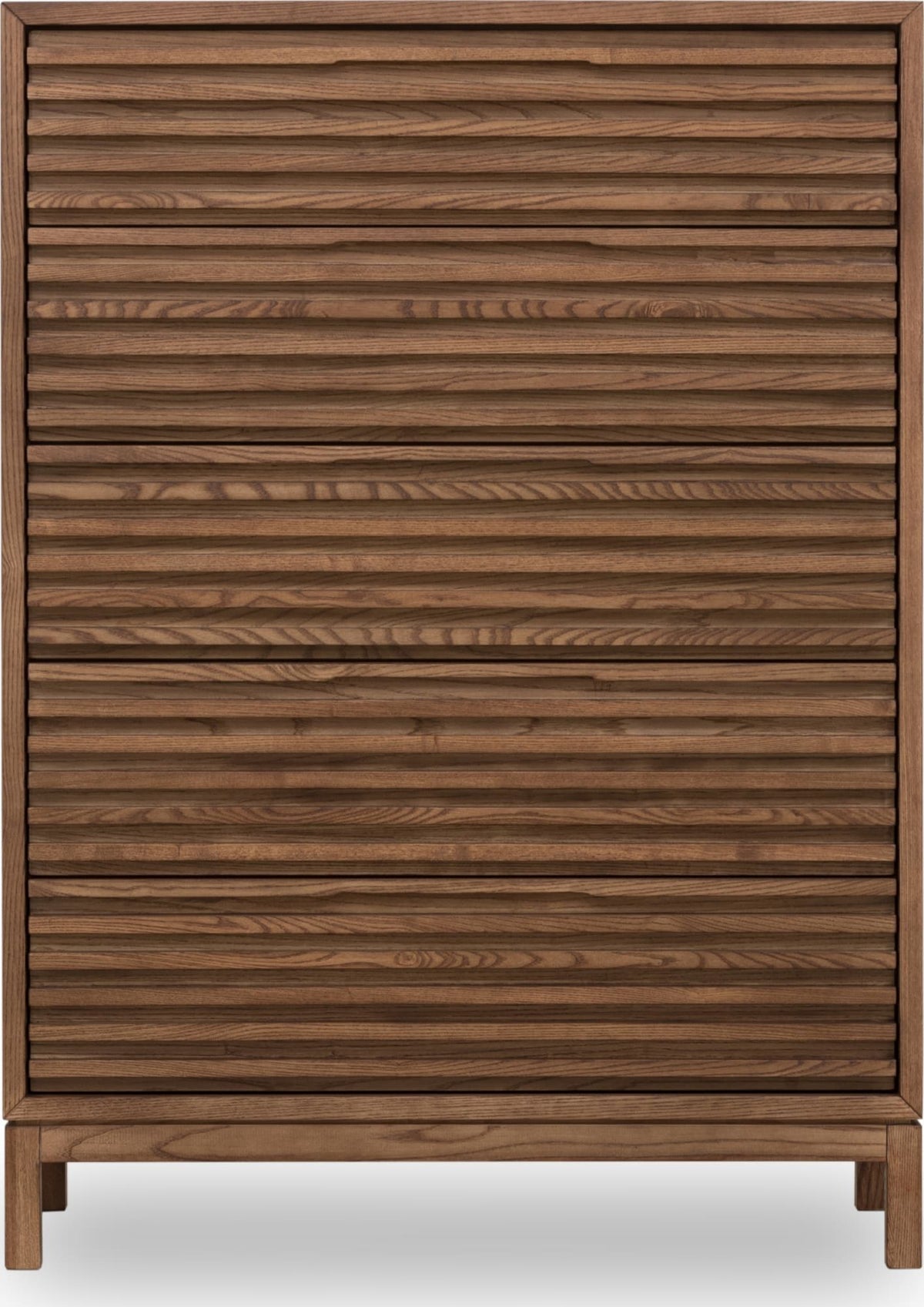 Tanner Five Drawer Ash Wood Chest in Roux