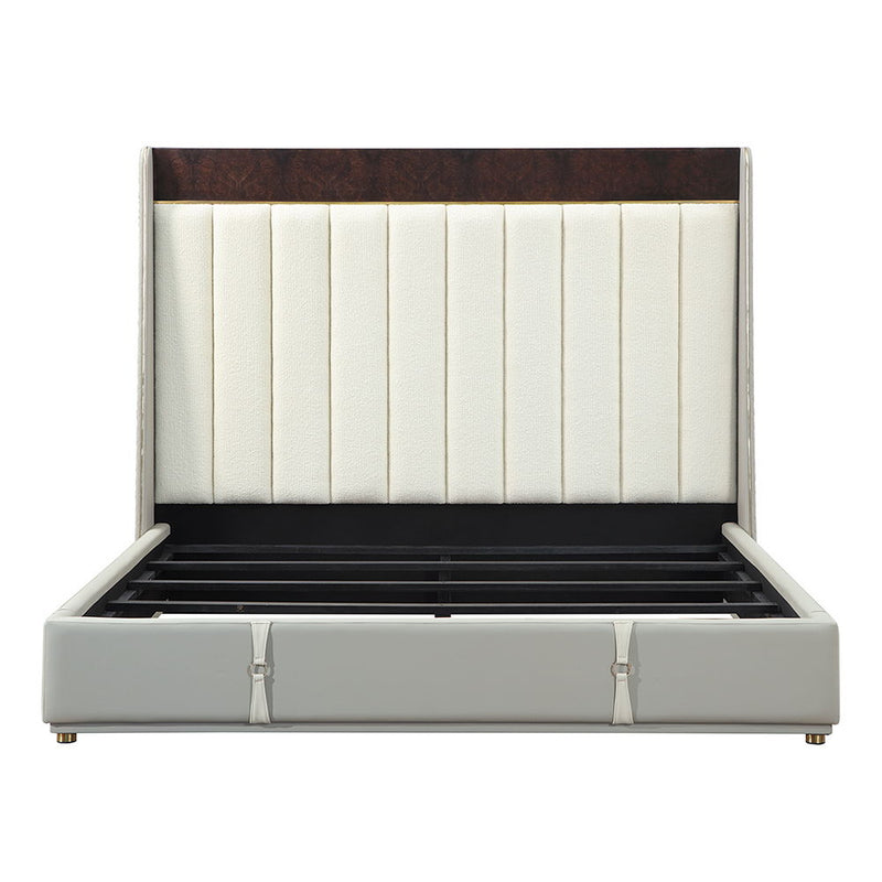 Jamonica - Eastern King Bed - Beige & Dark Brown - R&R Furniture Gallery (Fountain Valley, CA)