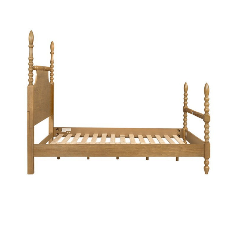 Queen Bed Turned Legs - Natural - R&R Furniture Gallery (Fountain Valley, CA)