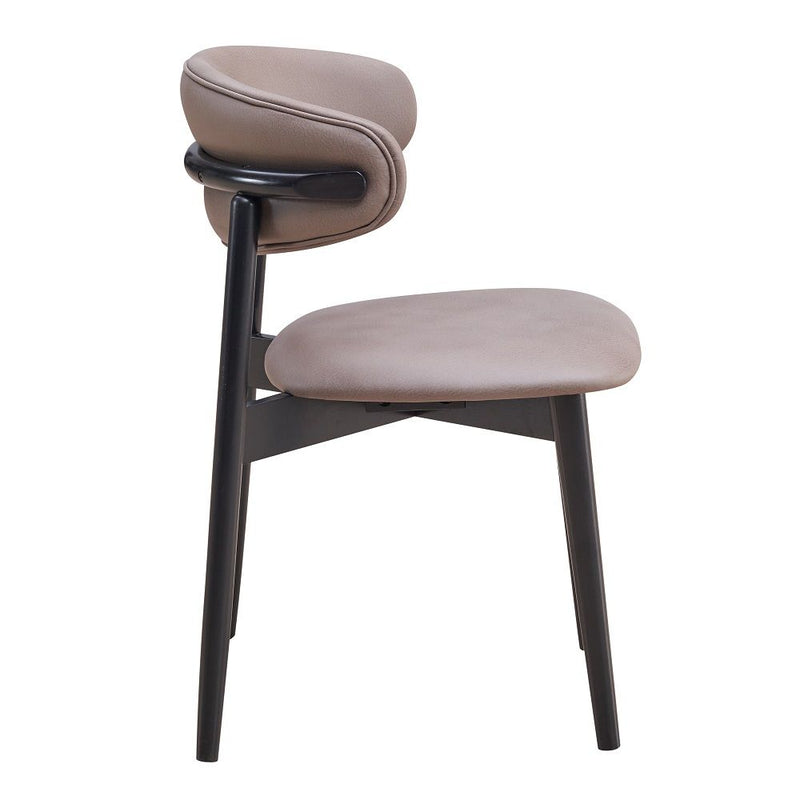 Lanae - Side Chair (Set of 2) - Coffee Polish Microfiber & Black - R&R Furniture Gallery (Fountain Valley, CA)