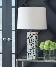 Macaria - Marble Table Lamp - White / Black - R&R Furniture Gallery (Fountain Valley, CA)