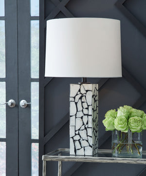 Macaria - Marble Table Lamp - White / Black - R&R Furniture Gallery (Fountain Valley, CA)