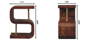 S Curve Brass Bedside Table - Dark Brown - R&R Furniture Gallery (Fountain Valley, CA)