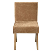 Zoey - Side Chair (Set of 2) - Chocolate Chenille & Oak - R&R Furniture Gallery (Fountain Valley, CA)