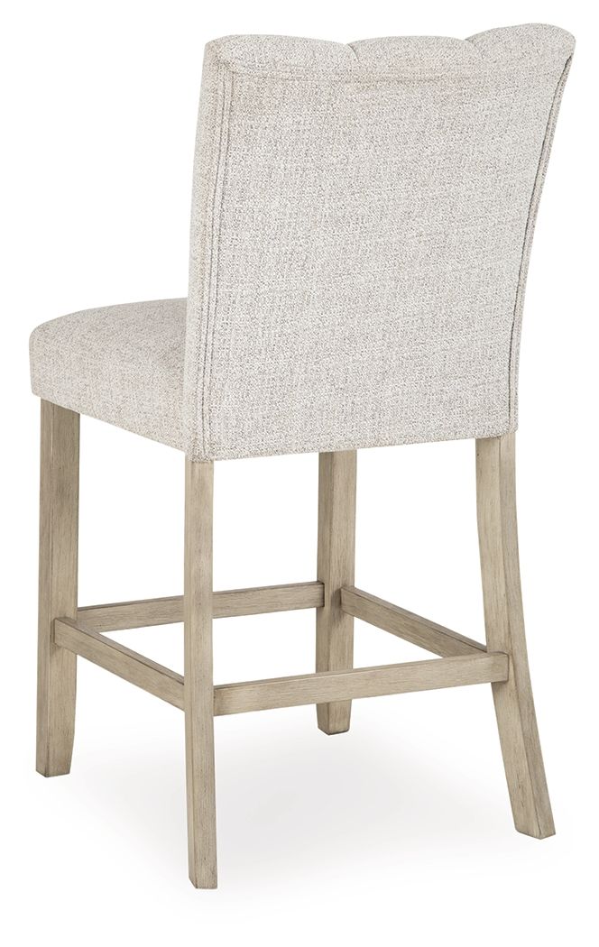 Larawyn - Upholstered Barstool (Set of 2) - Bisque - R&R Furniture Gallery (Fountain Valley, CA)