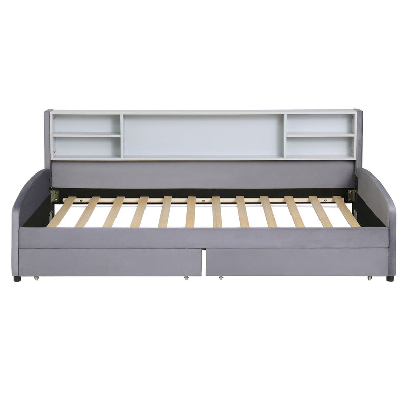Luxurious Upholstered Platform Bed With Storage Drawers - R&R Furniture Gallery (Fountain Valley, CA)