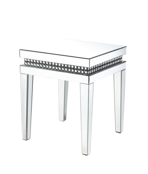 Lotus - 20" End Table - Mirrored & Faux Ice Cube Crystals - R&R Furniture Gallery (Fountain Valley, CA)