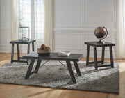 Noorbrook - Occasional Table Set (Set of 3) - Black / Pewter - R&R Furniture Gallery (Fountain Valley, CA)