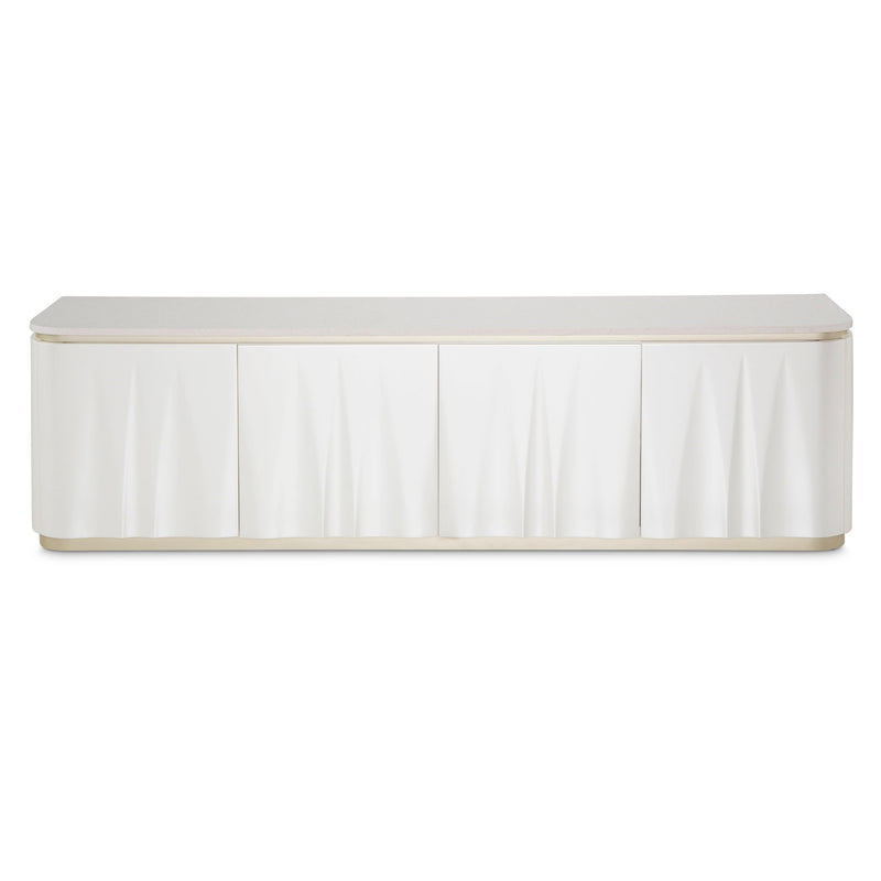 London Place - Media Cabinet - Creamy Pearl - R&R Furniture Gallery (Fountain Valley, CA)