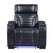 Ephron - Power Motion Recliner With Power Headrest & LED - Black - R&R Furniture Gallery (Fountain Valley, CA)