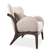 Camellia Field - Velvet Accent Chair - Beige / Dark Brown - R&R Furniture Gallery (Fountain Valley, CA)