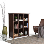 Handcrafted Acadian cube storage organizer by Simpli-Home, featuring multiple compartments for versatile home organization.