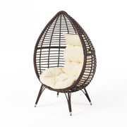 Cutter Teardrop Patio Chair With Water Resistant Cushion - Multi / Brown / Beige - R&R Furniture Gallery (Fountain Valley, CA)