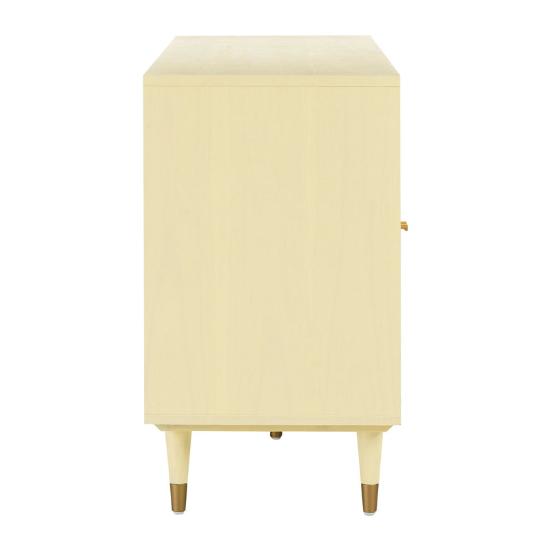 TOV Furniture Sierra sideboard with sleek wood finish and modern design, featuring multiple storage compartments and minimalist handles.