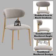 Kacey - Side Chair (Set of 2) - Gray Boucle & Natural - R&R Furniture Gallery (Fountain Valley, CA)
