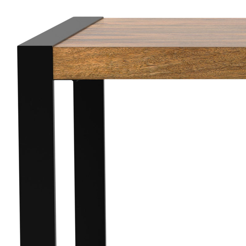 Simpli-Home Mckenzie crafted dining table with a warm wooden finish and sturdy legs, perfect for family meals and gatherings.