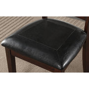 Ingeborg - 5 Piece Dining Set - Black Synthetic Leather & Espresso - R&R Furniture Gallery (Fountain Valley, CA)