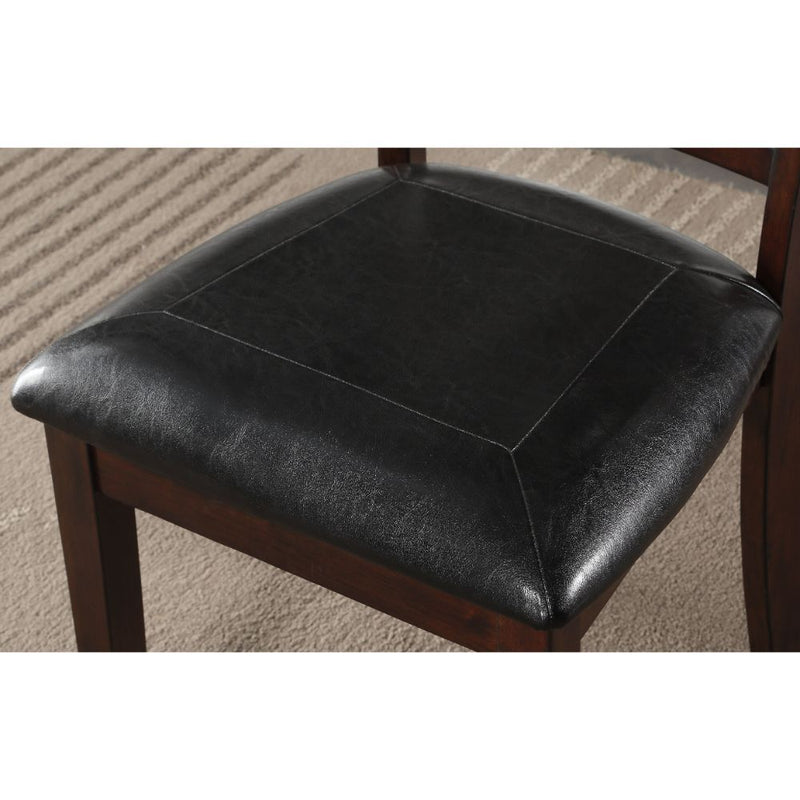 Ingeborg - 5 Piece Dining Set - Black Synthetic Leather & Espresso - R&R Furniture Gallery (Fountain Valley, CA)