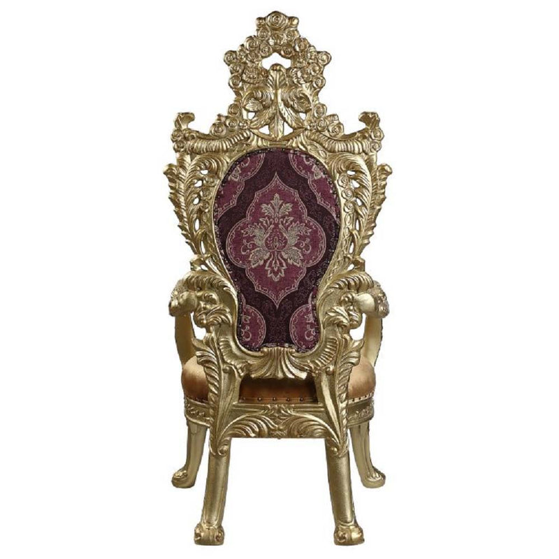 Bernadette - Arm Chair (Set of 2) - Pattern Fabric & Gold - R&R Furniture Gallery (Fountain Valley, CA)